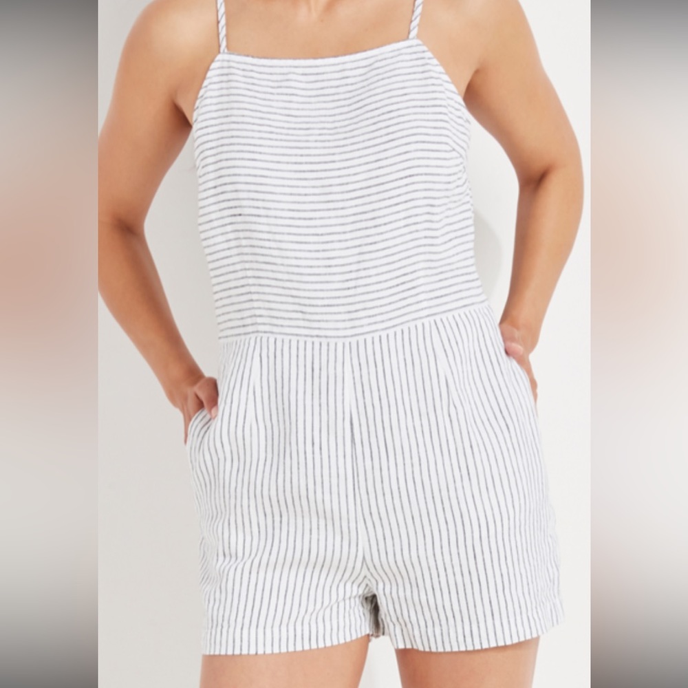 Vineyard Vines Jet Stripe Linen Romper